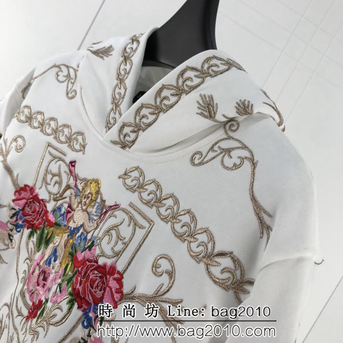 DＧ杜嘉班納 18ss走秀款 丘比特天使玫瑰 萬針刺繡衛衣 情侶款 ydi1414